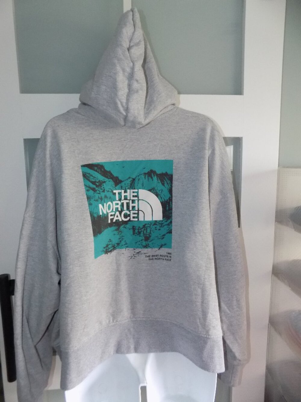 The North Face Gray Cropped Graphic Hoodie W/Pockets Size XXL Women's